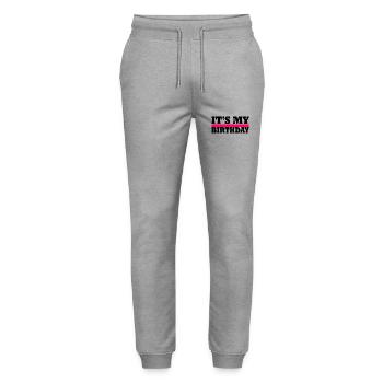 birthday - Stanley/Stella Mover Unisex Organic Jogging Trousers - heather grey - Front - Marisol (170cm) & Nik (191cm)
