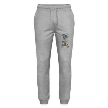 Mon père est le meilleur professeur de sciences - Pantalon de jogging bio MOVER Stanley/Stella unisexe - gris chiné - Devant - Marisol (170cm) & Nik (191cm)