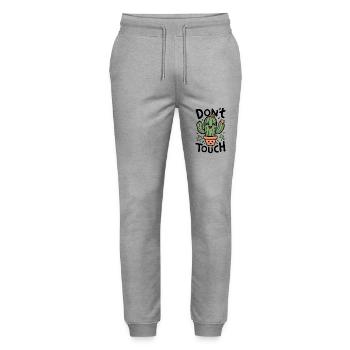 Don't touch - Stanley/Stella Mover Unisex Organic Jogging Trousers - heather grey - Front - Marisol (170cm) & Nik (191cm)