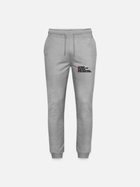 drinks from enemies skulls - Stanley/Stella Mover Unisex Organic Jogging Trousers - heather grey