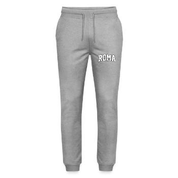 Roma-Logo: College-Design im italienischen Stil - Stanley/Stella Unisex Bio Jogginghose Mover  - Grau meliert - Vorne - Marisol (170cm) & Nik (191cm)
