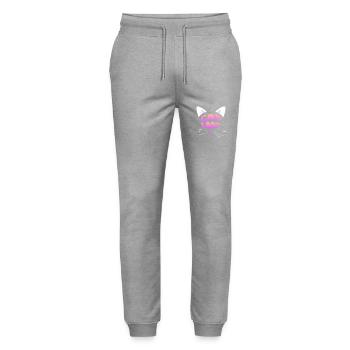 Cat Lady Cute Whiskers Feminine Feline Vibes - Stanley/Stella Unisex Bio Jogginghose Mover  - Grau meliert - Vorne - Marisol (170cm) & Nik (191cm)
