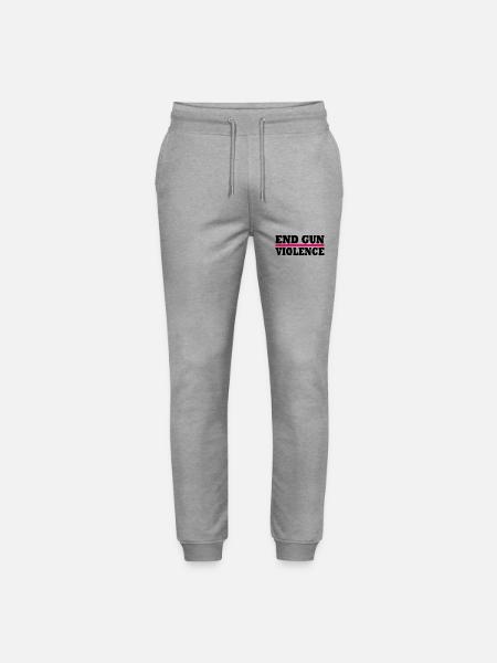 End gun violence - Stanley/Stella Mover Unisex Organic Jogging Trousers - heather grey