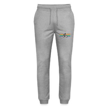 Radfahrer - Stanley/Stella Unisex Bio Jogginghose Mover  - Grau meliert - Vorne - Marisol (170cm) & Nik (191cm)