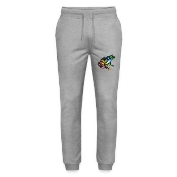 Frosch Kopf Bunt - Stanley/Stella Unisex Bio Jogginghose Mover  - Grau meliert - Vorne - Marisol (170cm) & Nik (191cm)