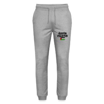 özgür filistin - Stanley/Stella Unisex Bio Jogginghose Mover  - Grau meliert - Vorne - Marisol (170cm) & Nik (191cm)