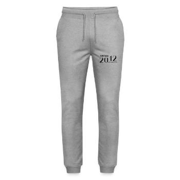 Vintage 2012 aged to perfection - Stanley/Stella Mover Unisex Organic Jogging Trousers - heather grey - Front - Marisol (170cm) & Nik (191cm)