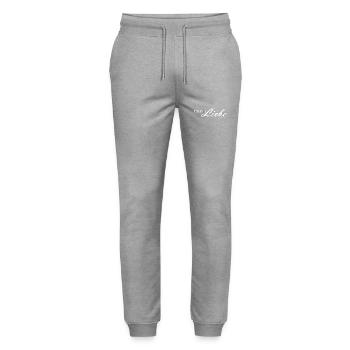 Ich bin Liebe (Umrandet) - Katja Obieglo - Stanley/Stella Unisex Bio Jogginghose Mover  - Grau meliert - Vorne - Marisol (170cm) & Nik (191cm)