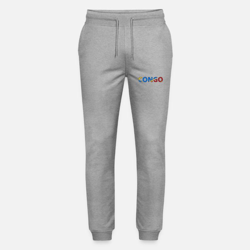Drapeau Congo (Rép. dém.) - Pantalon de jogging bio MOVER Stanley/Stella unisexe - gris chiné