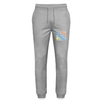 Lloret De Mar 2024 Coloré - Pantalon de jogging bio MOVER Stanley/Stella unisexe - gris chiné - Devant - Marisol (170cm) & Nik (191cm)