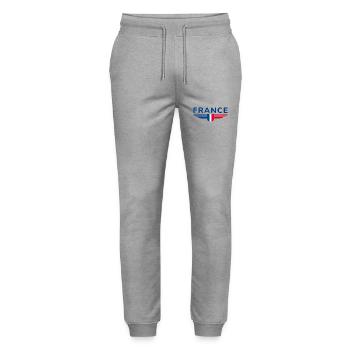 I Love France Elegance Style Design Outfits - Stanley/Stella Mover Unisex Organic Jogging Trousers - heather grey - Front - Marisol (170cm) & Nik (191cm)