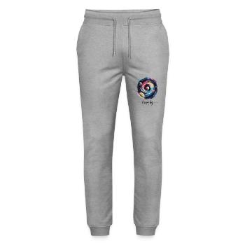 Galactic Dreams Think Big - Stanley/Stella Mover Unisex Organic Jogging Trousers - heather grey - Front - Marisol (170cm) & Nik (191cm)