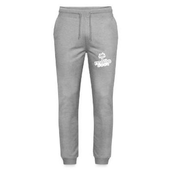 Malle 2024 Mallorca Palme - Stanley/Stella Unisex Bio Jogginghose Mover  - Grau meliert - Vorne - Marisol (170cm) & Nik (191cm)