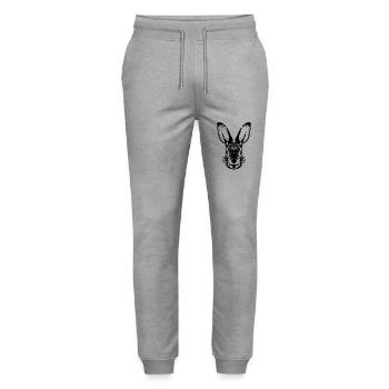 Hare / Rabbit / Rabbit / Bunnie - Stanley/Stella Mover Unisex Organic Jogging Trousers - heather grey - Front - Marisol (170cm) & Nik (191cm)