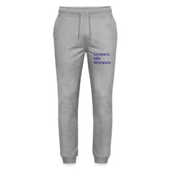 Sarkasmus-Profi - Stanley/Stella Unisex Bio Jogginghose Mover  - Grau meliert - Vorne - Marisol (170cm) & Nik (191cm)