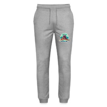 Sandcastle / Building / Playing / Castle / Holiday - Stanley/Stella Mover Unisex Organic Jogging Trousers - heather grey - Front - Marisol (170cm) & Nik (191cm)