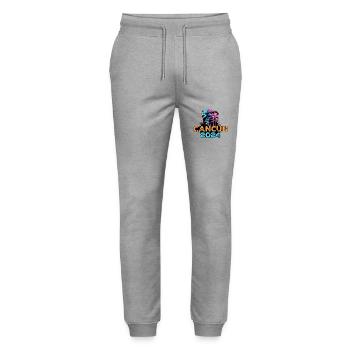 Tournée Cancún 2024 - Pantalon de jogging bio MOVER Stanley/Stella unisexe - gris chiné - Devant - Marisol (170cm) & Nik (191cm)