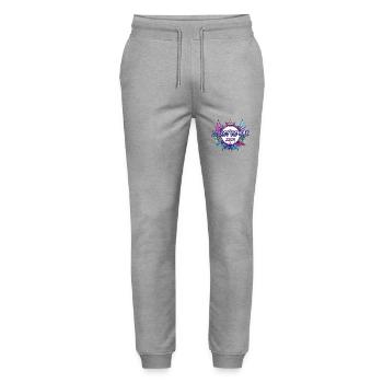 Lloret De Mar 2024 Coloré - Pantalon de jogging bio MOVER Stanley/Stella unisexe - gris chiné - Devant - Marisol (170cm) & Nik (191cm)