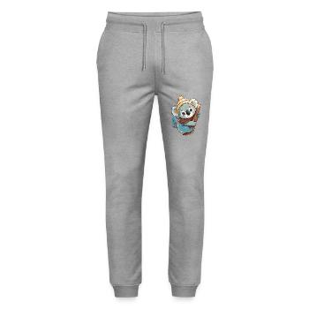 Niedlicher Koala mit Schal und Pudelmütze. - Stanley/Stella Unisex Bio Jogginghose Mover  - Grau meliert - Vorne - Marisol (170cm) & Nik (191cm)
