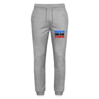 rassisten sind keine alternative - Stanley/Stella Unisex Bio Jogginghose Mover  - Grau meliert - Vorne - Marisol (170cm) & Nik (191cm)