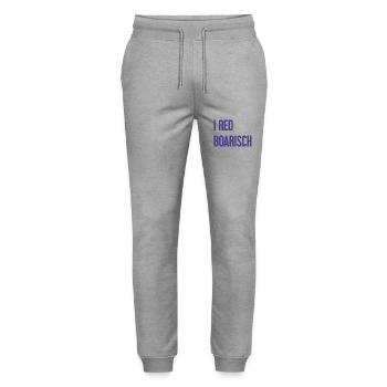 I red boarisch - Stanley/Stella Mover Unisex Organic Jogging Trousers - heather grey - Front - Marisol (170cm) & Nik (191cm)