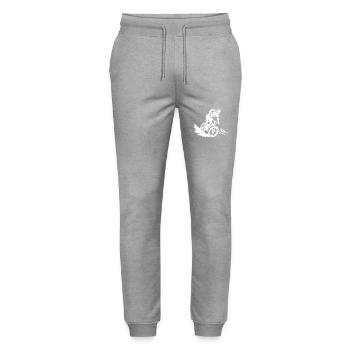 Mountain Bikers Sports Mountain Biking - Stanley/Stella Mover Unisex Organic Jogging Trousers - heather grey - Front - Marisol (170cm) & Nik (191cm)