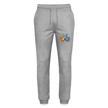 Peacock Bird Couple Love Couple In Love - Stanley/Stella Mover Unisex Organic Jogging Trousers - heather grey - Front - Marisol (170cm) & Nik (191cm)