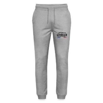 Certified Best Delivery Man in All of France - Stanley/Stella Mover Unisex Organic Jogging Trousers - heather grey - Front - Marisol (170cm) & Nik (191cm)