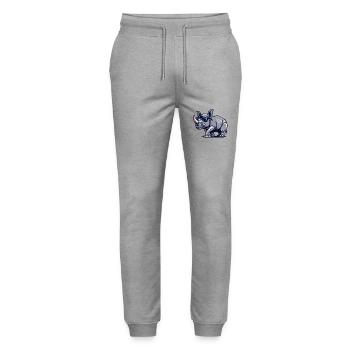 Rhino Comic Cool - Stanley/Stella Mover Unisex Organic Jogging Trousers - heather grey - Front - Marisol (170cm) & Nik (191cm)