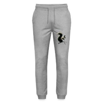 Squirrel on branch - Stanley/Stella Mover Unisex Organic Jogging Trousers - heather grey - Front - Marisol (170cm) & Nik (191cm)
