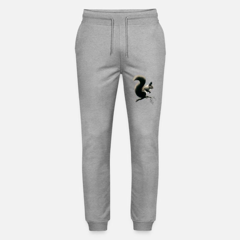 Eichhörnchen auf Ast - Stanley/Stella Unisex Bio Jogginghose Mover  - Grau meliert