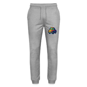 WPAP Polygon Kawaii Style Baby Toy Car - Stanley/Stella Mover Unisex Organic Jogging Trousers - heather grey - Front - Marisol (170cm) & Nik (191cm)