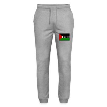 Free palestine - Stanley/Stella Mover Unisex Organic Jogging Trousers - heather grey - Front - Marisol (170cm) & Nik (191cm)