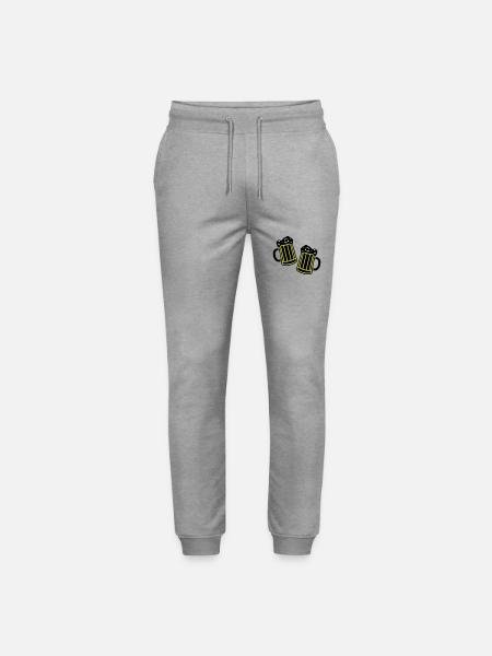 Beer Symbol Booze - Stanley/Stella Mover Unisex Organic Jogging Trousers - heather grey