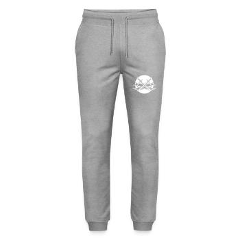 Sword Icon - Stanley/Stella Mover Unisex Organic Jogging Trousers - heather grey - Front - Marisol (170cm) & Nik (191cm)