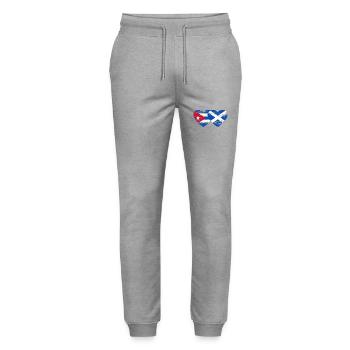 Cuba Ecosse Drapeau Coeur Utilisé - Pantalon de jogging bio MOVER Stanley/Stella unisexe - gris chiné - Devant - Marisol (170cm) & Nik (191cm)