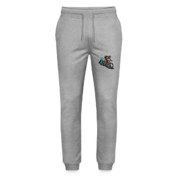 Mountain Bikers Sports Mountain Biking - Stanley/Stella Mover Unisex Organic Jogging Trousers - heather grey - Front - Marisol (170cm) & Nik (191cm)