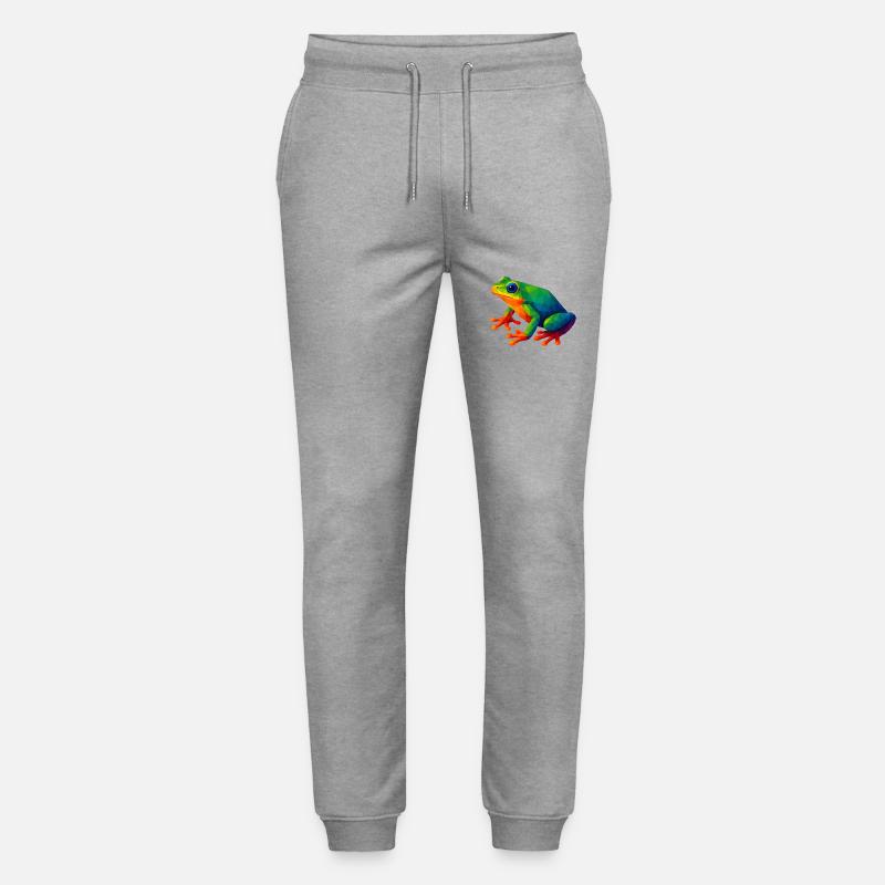 WPAP Style Animals - Tree Frog - Stanley/Stella Mover Unisex Organic Jogging Trousers - heather grey