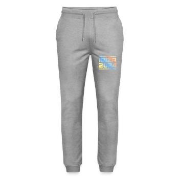 Ibiza 2024 Colorful - Stanley/Stella Mover Unisex Organic Jogging Trousers - heather grey - Front - Marisol (170cm) & Nik (191cm)
