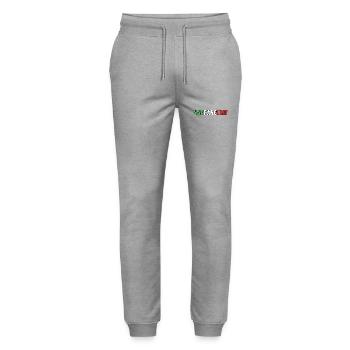 Italy Italian Vaffanculo - Stanley/Stella Mover Unisex Organic Jogging Trousers - heather grey - Front - Marisol (170cm) & Nik (191cm)