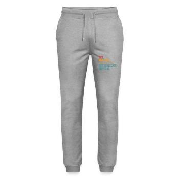 Papy Papy - Pantalon de jogging bio MOVER Stanley/Stella unisexe - gris chiné - Devant - Marisol (170cm) & Nik (191cm)