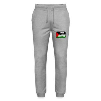 Free palestine - Stanley/Stella Mover Unisex Organic Jogging Trousers - heather grey - Front - Marisol (170cm) & Nik (191cm)