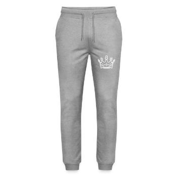 Krone Symbol Silhouette - Stanley/Stella Unisex Bio Jogginghose Mover  - Grau meliert - Vorne - Marisol (170cm) & Nik (191cm)