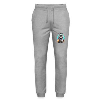 Space Sloths - Faultier Astronaut - Stanley/Stella Unisex Bio Jogginghose Mover  - Grau meliert - Vorne - Marisol (170cm) & Nik (191cm)
