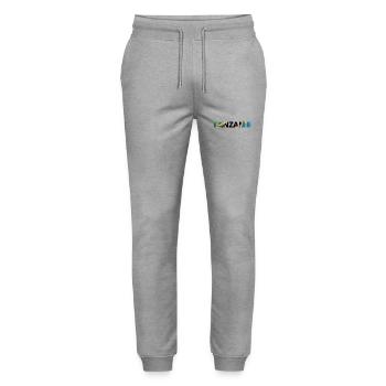 Flag of Tanzania - Stanley/Stella Mover Unisex Organic Jogging Trousers - heather grey - Front - Marisol (170cm) & Nik (191cm)