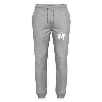 Bier Prost Party Biergläser - Stanley/Stella Unisex Bio Jogginghose Mover  - Grau meliert - Vorne - Marisol (170cm) & Nik (191cm)