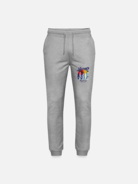 Nazare Portugal Atlantic Surfer Surfen - Stanley/Stella Unisex Bio Jogginghose Mover  - Grau meliert