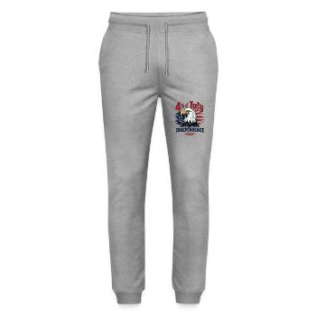Amerika USA Adler 4th July Independence Day - Stanley/Stella Unisex Bio Jogginghose Mover  - Grau meliert - Vorne - Marisol (170cm) & Nik (191cm)