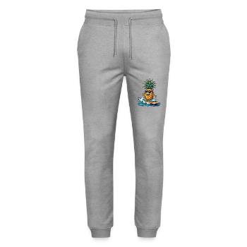 Ananas Surfer Surf Feel L’été - Pantalon de jogging bio MOVER Stanley/Stella unisexe - gris chiné - Devant - Marisol (170cm) & Nik (191cm)