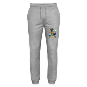 Ananas Surfer Surf Feel L’été - Pantalon de jogging bio MOVER Stanley/Stella unisexe - gris chiné - Devant - Marisol (170cm) & Nik (191cm)